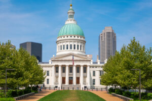 The Old Courthouse in St. Louis, Missouri, This is the location where Dred and Harriet Scott, an enslaved married couple in the 1800s, sued for their freedom based on Missouri's "once free, always free" mandate.
