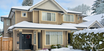 Residential suburban home in the winter