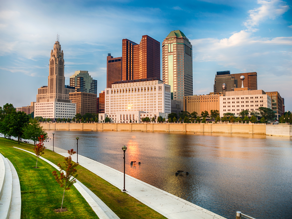 View of Columbus, Ohio, from the Scioto River.