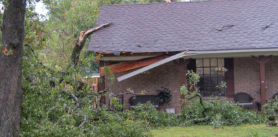 Wind damaged residential home