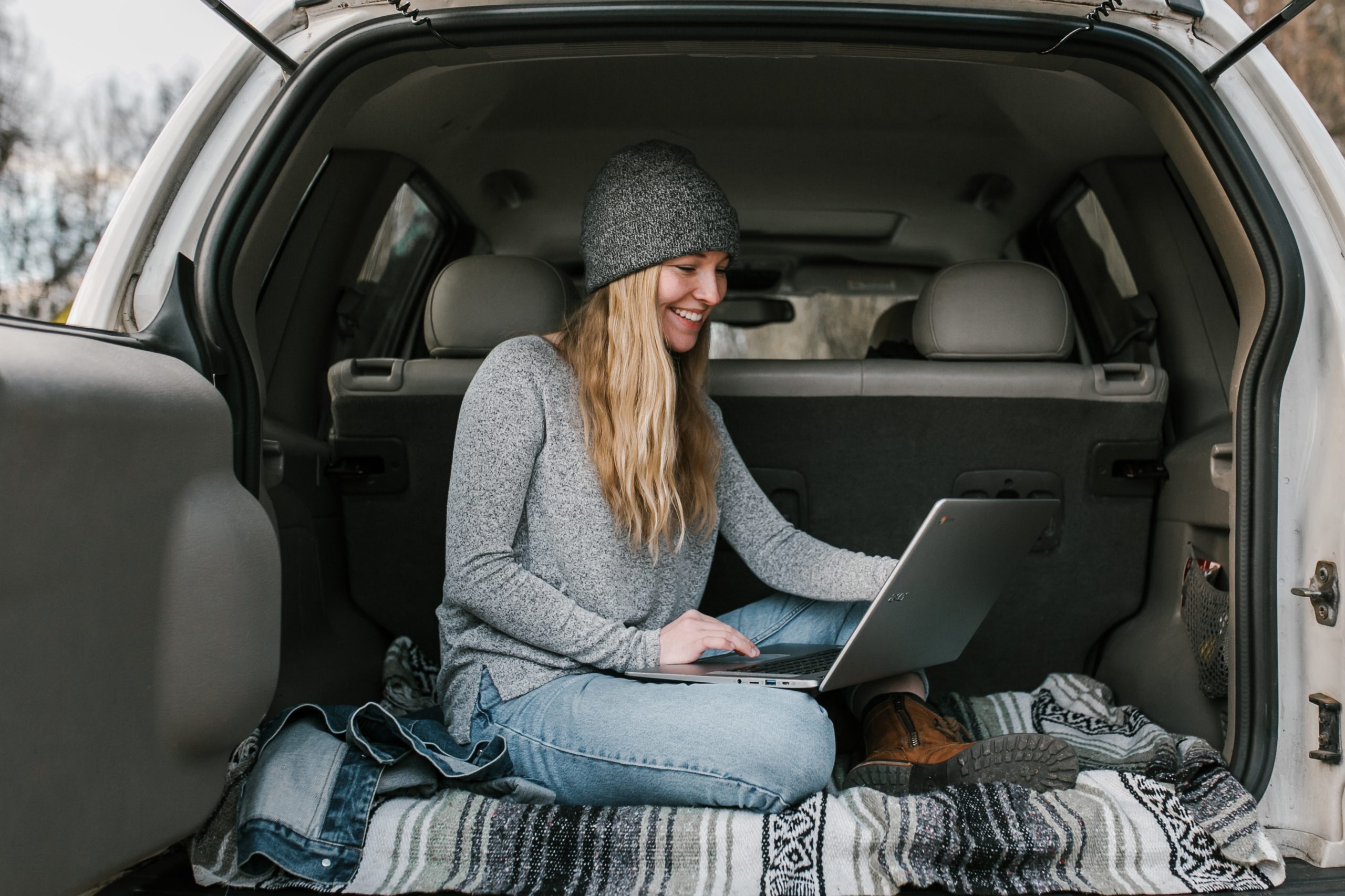 woman in car, discounts cover