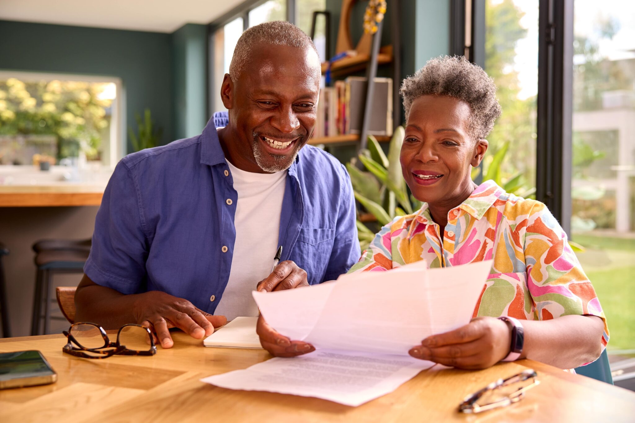 family looking over home insurance